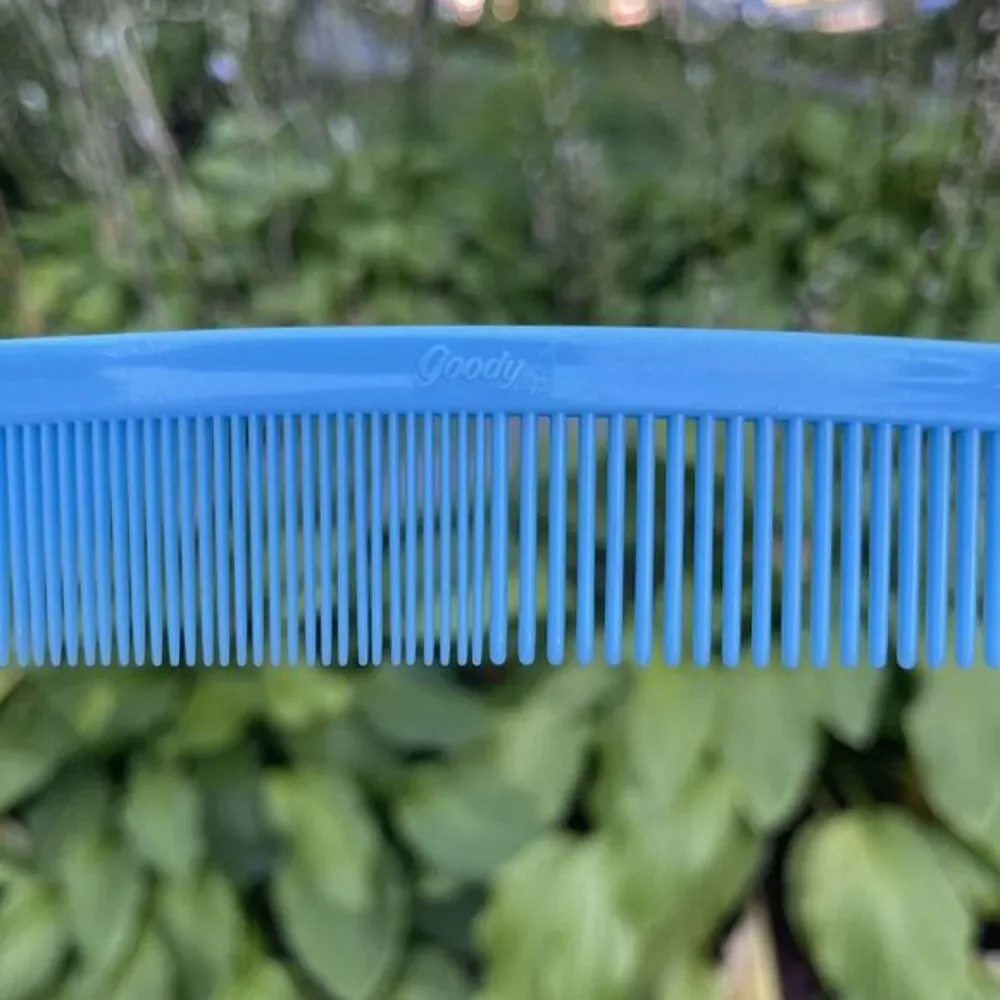 Vintage Goody 8in Blue Plastic Hair Comb USA Wide Pocket Purse‎ Unbreakable Used